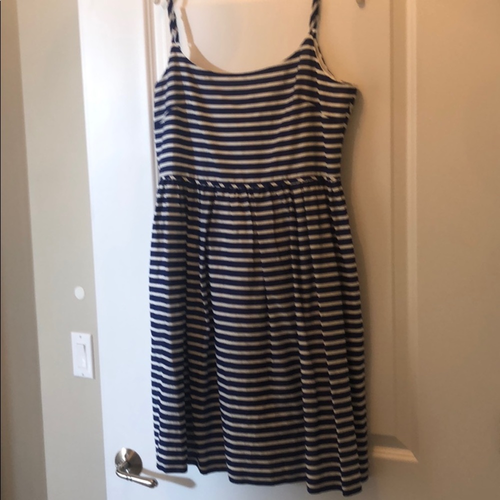 Worn once! Blue and white stripe jcrew dress